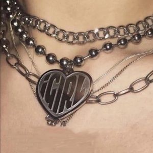 COPY - Dolls Kill I-Girl Heart Necklace